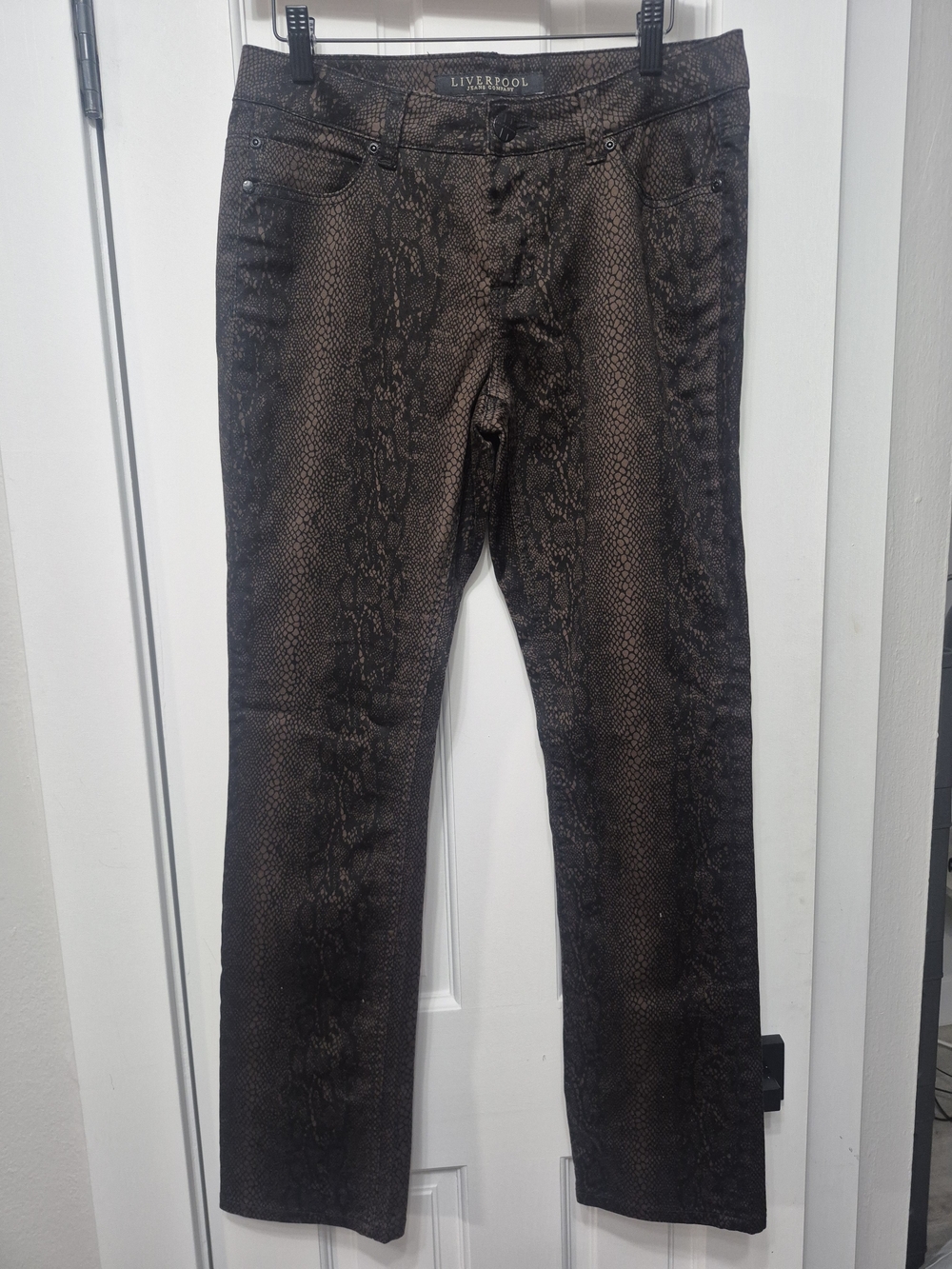 Liverpool Brown Snake-Print Women’s Jeans